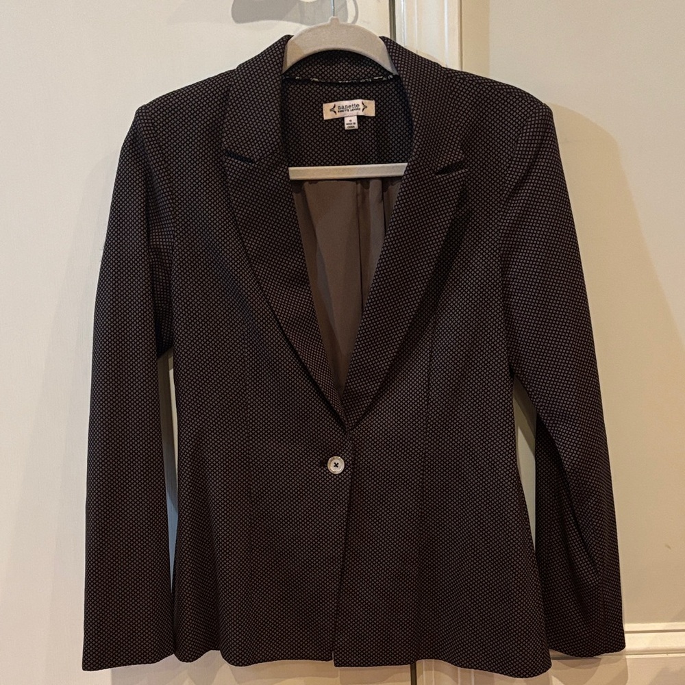 Nanette Lepore Brown and Black Patterned Blazer